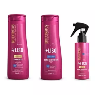  Kit Bio Extratus Mais Liso Condicionador Shampoo E Spray