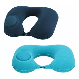 Paquete 2 Almohadas Inflables Portátil De Cuello Para Viaje.