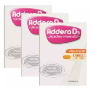 Vitamina D Addera D3 7000ui 4 Cápsulas Moles - Kit 3