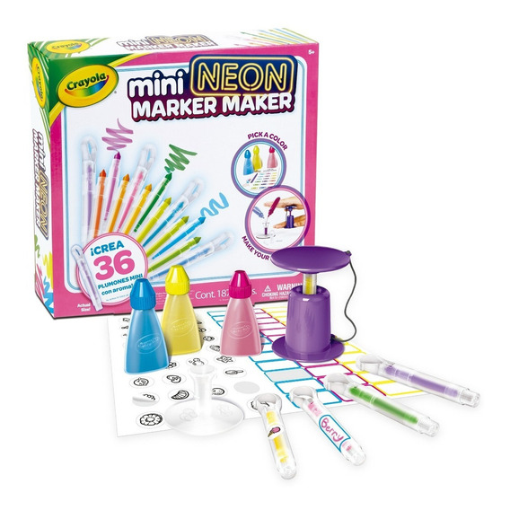 Crayola g8m20 mini neon marker maker creador de plumones +3 años