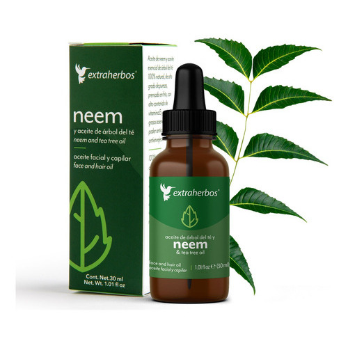 Extraherbos,Aceite Facial Y Capilar De Neem Con Aceite De Árbol Del Té Tipo de piel Mixta