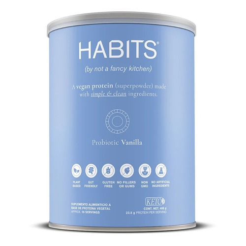 Habits By Nfk Proteína Vegana En Polvo Sabor Vainilla, 488g Sabor Vainilla