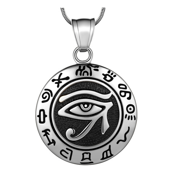 Collar Egipcio Dije Amulet Horus Ojo Gotico Acero Inoxidable