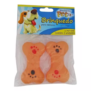 Mordedor Brinquedo Borracha Canino Chachorro Pet Osso 2 Pçs