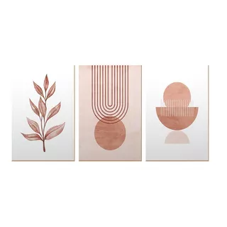 Kit 3 Placas Decorativas Abstrato Formas Minimalista Quarto