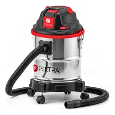 Aspiradora Industrial Pektra 15 Litros Polvo Liquido Acero Inoxidable Plateado/negro/rojo