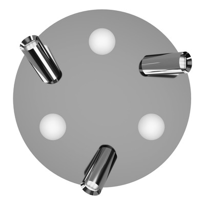 Plafon 6 Luces Led Nacho+eye Cromo Base Redonda 20375 Rd