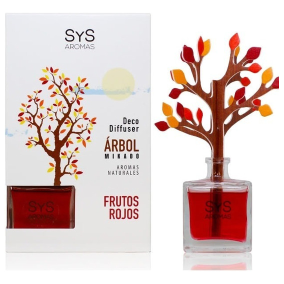 Difusor Mikado Ambientador Árbol 90ml Frutos Rojos, Sys