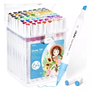 Marcadores Ohuhu Dual Brush Pen 64 Colores  Acuarelable