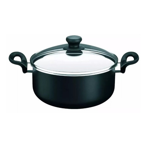 Olla 24 Cm Pratika Tefal Tapa Vidrio 24 Cm Antiadherente Color Negro