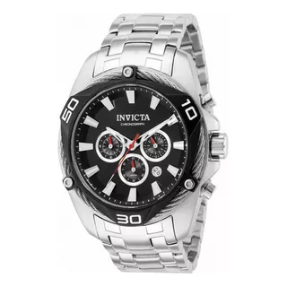 Reloj Invicta Bolt Men 38569 Color De La Malla Acero Color Del Bisel Negro Color Del Fondo Negro