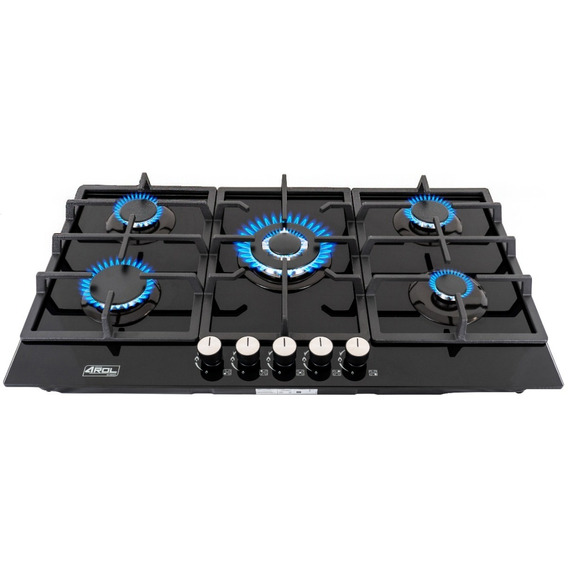 Parrilla Empotrable De Gas 5 Quemadores Negro 87cm P-cn5q87a