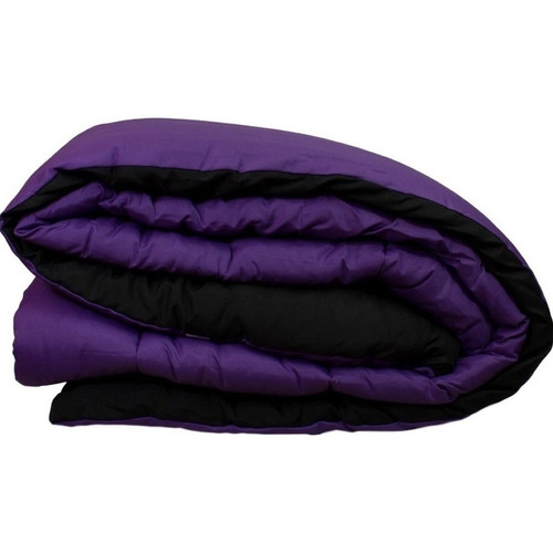 Acolchado Fidelna A25 Lisos 2 1/2 plazas diseño lisa color violeta y negro de 220cm x 230cm