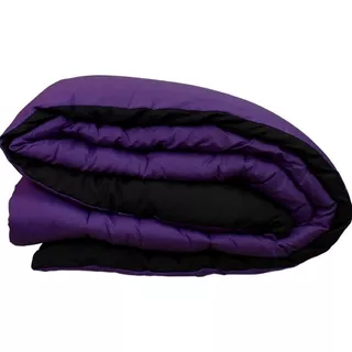 Acolchado Fidelna A25 Lisos 2 1/2 Plazas Diseño Liso Color Violeta Y Negro De 220cm X 230cm