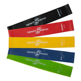 Bandas Planas Set X 5 Sportfitness Elásticas Cerradas Gym Color Verde-rojo-azul-negro-amarillo