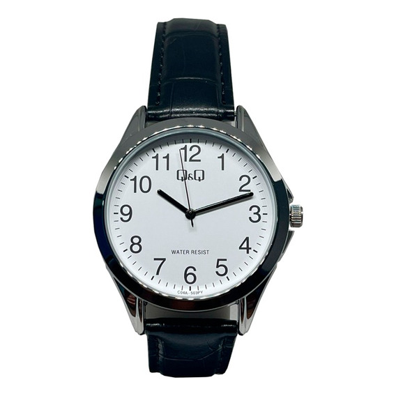 Reloj Q&q Hombre C04a-503py Correa Negro Color del fondo Blanco C04A-503PY