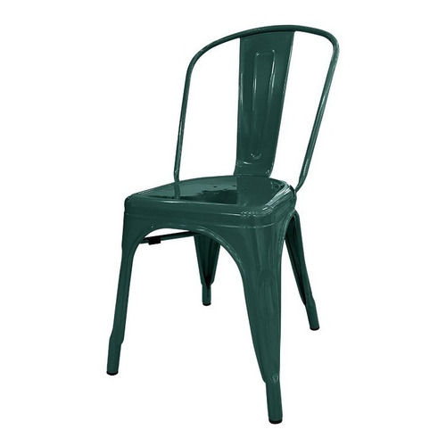 Silla de comedor DeSillas Tolix, estructura color verde oscuro, 4 unidades