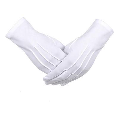 Guantes Blancos Algodón 10pz Para Escolta, Mesero, Chambelan