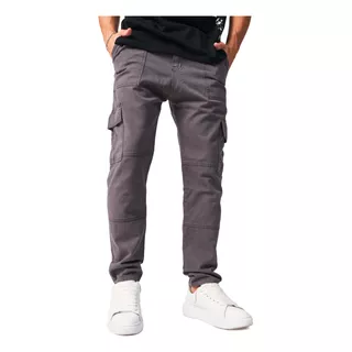 Pantalon Cargo Gabardina Rigida Para Hombre Ralph Gris Bond