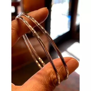 Hermoso Par Pulsera Esclavas En Plata 925 Oferta Luli  6.8cm