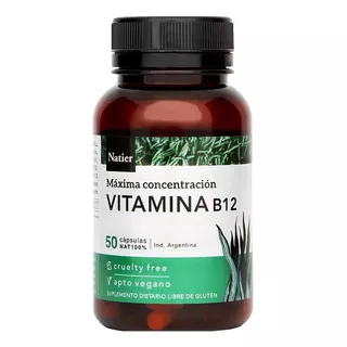 Vitamina B12 Vegana Natier 50 Cápsulas