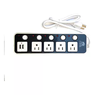 Barra Multicontacto Extencion 4 Enchufes Interruptor Con Usb