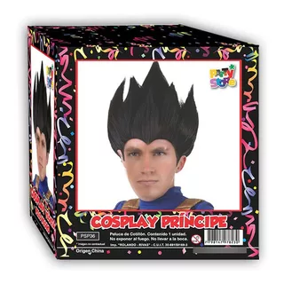 Peluca Cosplay Vegeta Dragon Ball Z Color Negro