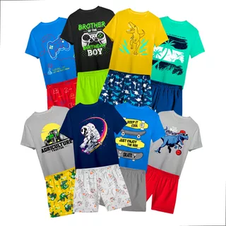 Kit 8 Peças Roupa Infantil Masculina Moletinho Bebe Atacado