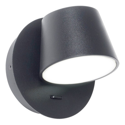 Aplique Pared Cabecera York Negro Led Movil Con Tecla Negro