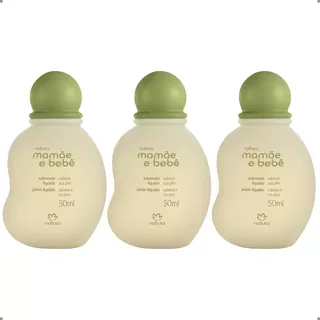 Mini Kit 3un Sabonete Líquido Natura Mamae Bebe 50ml Cada