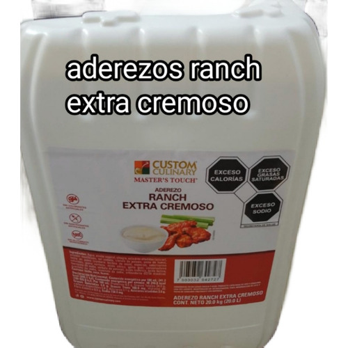 Aderezos Ranch Extra Cremoso Vidon 20lts