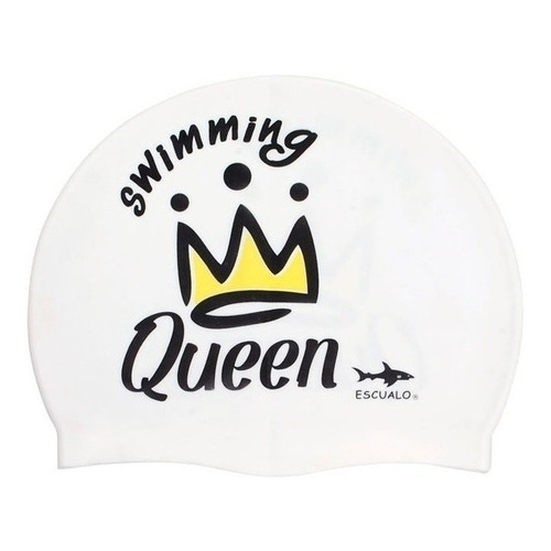 Gorra Natacion Adulto Modelo Queen - Escualo Color Blanco Diseño de la tela Estampada Talla unitalla