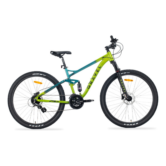 Mountain Bike Mtb Doble Suspensión Gravel Fuji R29 24v Color Azul/Verde