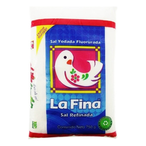 Sal La Fina Refinada Fluorada 750 Gr