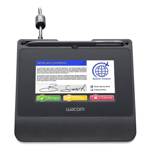 Tablet Wacom Stu-540 Pad Firma Digital Con Lapiz Color Negro