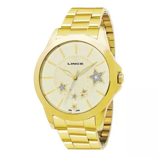 Relógio Lince Feminino Lrgj003l S1kx C/ E Cor Da Correia Dourado Cor Do Bisel Dourado Cor Do Fundo Creme