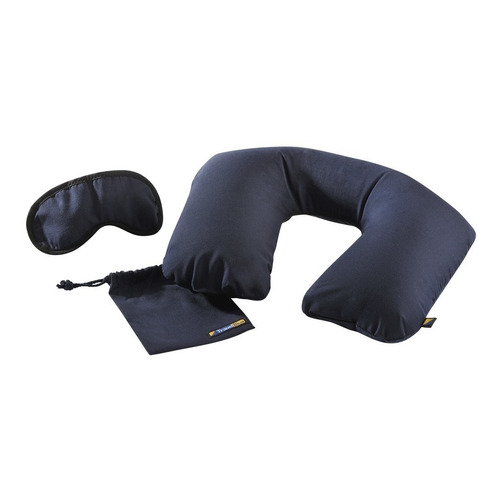 Set De Viaje Almohada Inflable Y Antifaz Travel Blue Tb223 Color Azul oscuro Diseño de la tela Poliéster