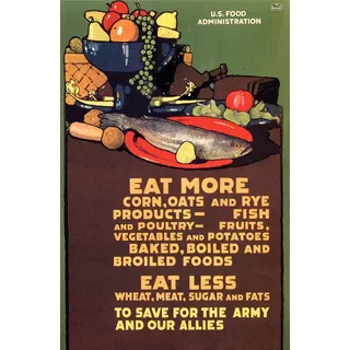 Comida Em Tempo De Guerra Exército Dos Eua Poster 76cmx50cm