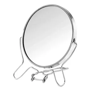 Espelho Dupla Face Aumento De Imagem Com Suporte Giratório