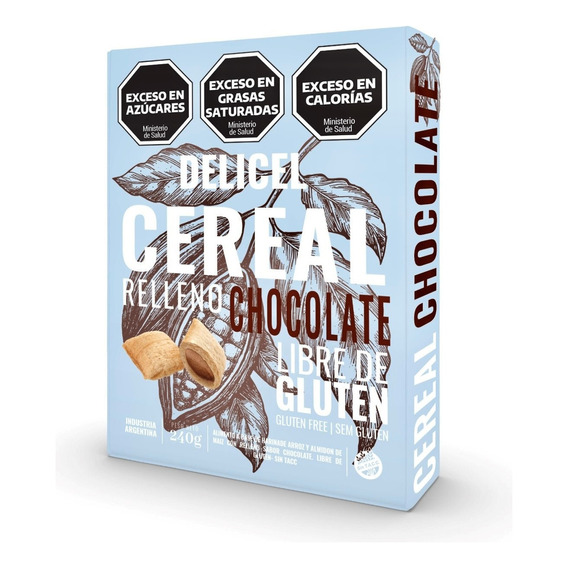 Cereal Relleno Delicel Sabor Chocolate Sin Tacc X 240 Grs