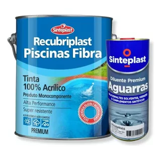 Tinta P/ Piscina Fibra Impermeável 3,6lts C/ Diluente 900ml Cor Branco