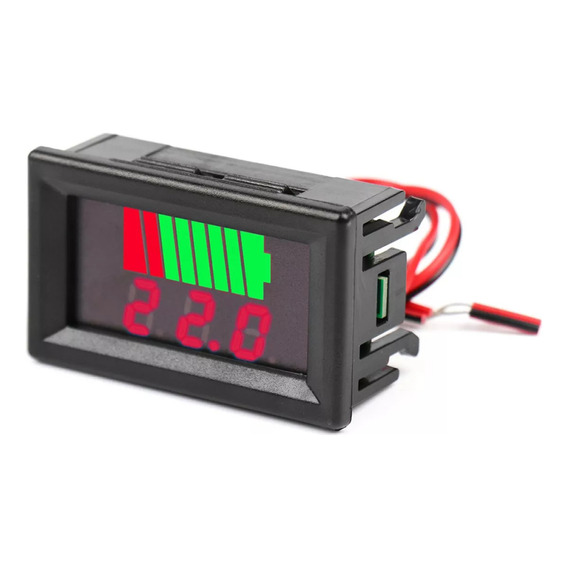 Voltimetro Digital De 3 Digitos 12 A 60v Con Barra Led - Auto - Vehículos Eléctricos