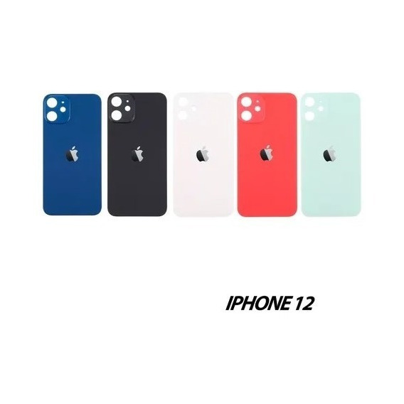 Tapa Trasera Cristal iPhone 12 Orificios Grande Alta Calidad