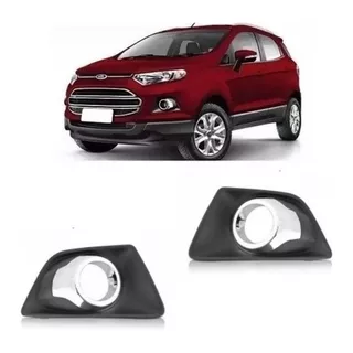 Par Moldura Farol Milha Ecosport 13 14 16 Aro Novo Cromado 