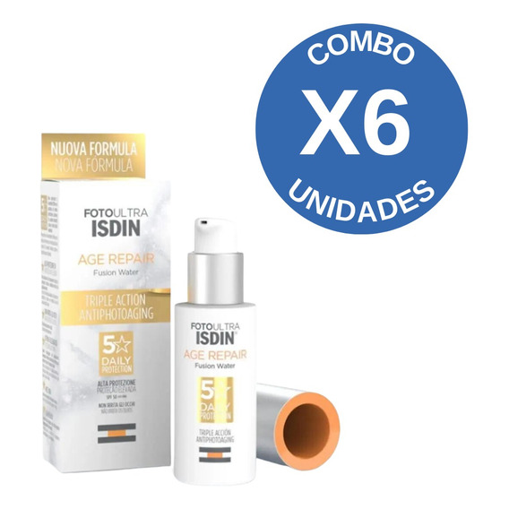 Pack X6 Isdin Foto Ultra Spf50 Age Repair Water Facial 50 Ml