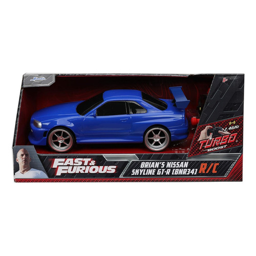 Toyota Supra Rapidos Y Furiosos Control Remoto 1:16 Jada Color Azul Personaje Brian Nissan Skyline Gtr
