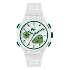Relógio Lacoste Lc33 Masculino Borracha Branca 2011364 Branco E Verde Branco
