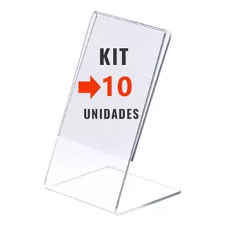 Porta Preço Acrílico - Kit Com 10 Unidades