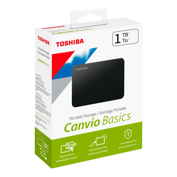 Toshiba - Disco Duro Externo Toshiba 1tb Canvio Basics Usb 3