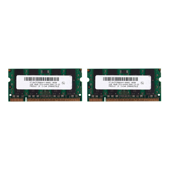 2 Memorias Ddr2 Pc2-6400 De 2 Gb, 800 Mhz, 200 Pines, 1,8 V,